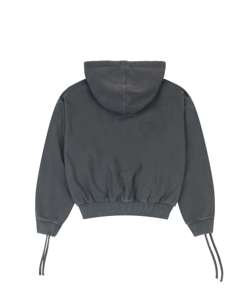 PIGMENT SHIRRING HOODIE [CHARCOAL]