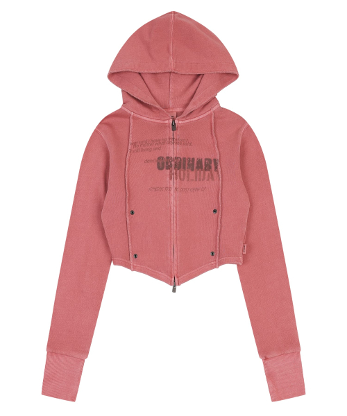 PIGMENT SLIM HOODED ZIP-UP [RED]