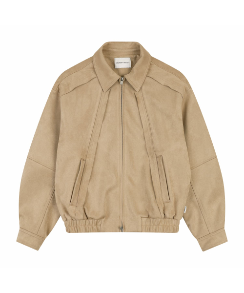 SUEDE OVERFIT JUMPER [BEIGE]