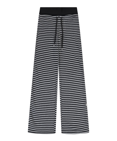 STRIPE JERSEY WIDE PANTS [BLACK]