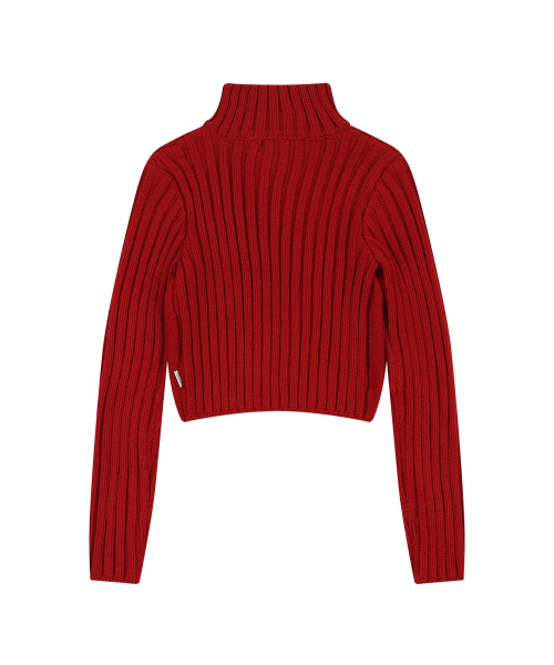 TOGGLE CABLE CARDIGAN [RED]