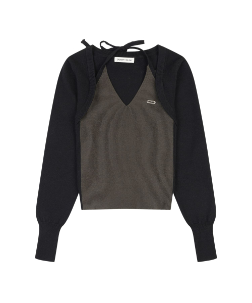 BOLERO KNIT TOP [BLACK]