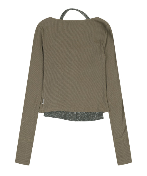 HALTER LAYERED SET [BROWN]