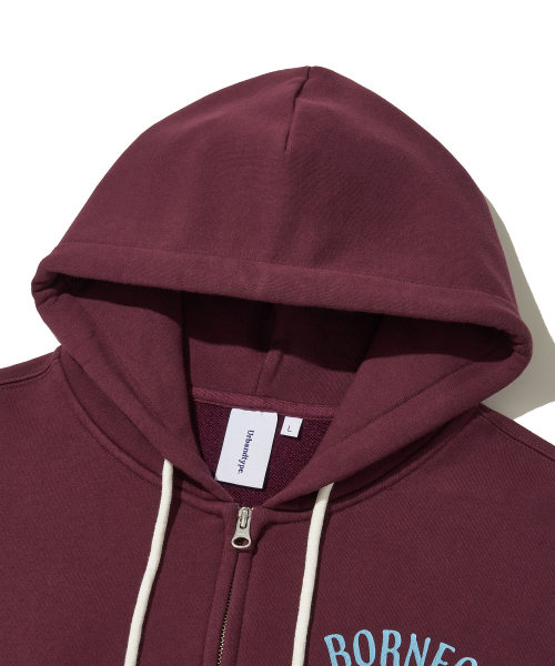 Borneo Panther Zip Hoodie_BURGUNDY