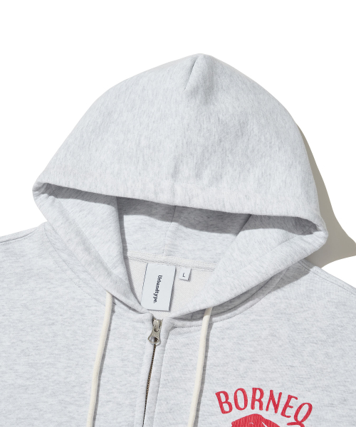 Borneo Panther Zip Hoodie_LIGHT GRAY