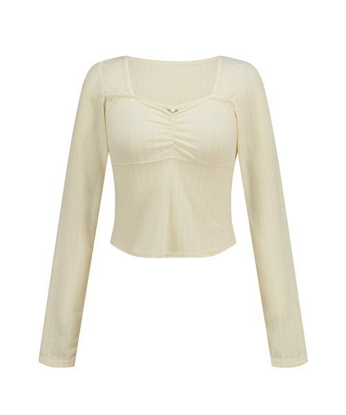 ROSE SHIRRING LONG SLEEVE CREAM
