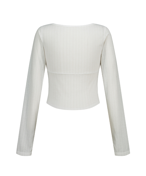 ROSE SHIRRING LONG SLEEVE WHITE