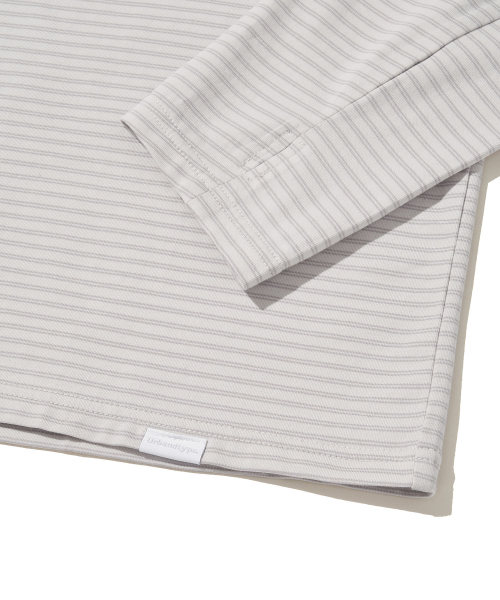 Twin Stripe Light Hoodie_LIGHT GRAY