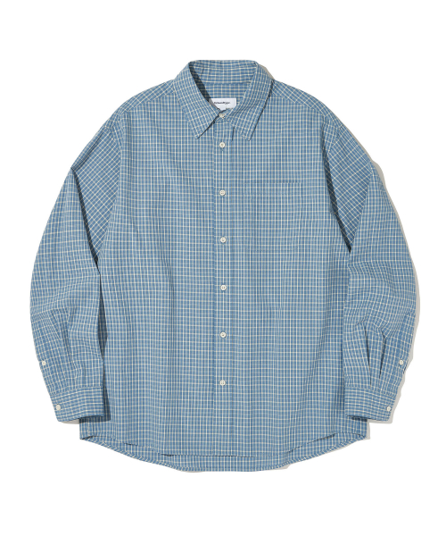 Vintage Cottage Check Shirt_LIGHT BLUE