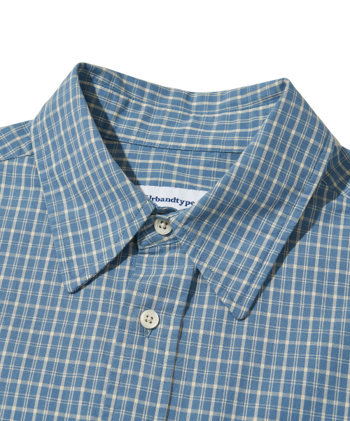 Vintage Cottage Check Shirt_LIGHT BLUE