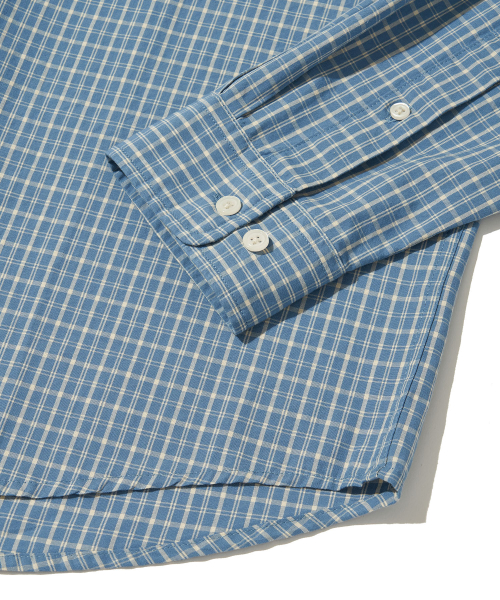 Vintage Cottage Check Shirt_LIGHT BLUE