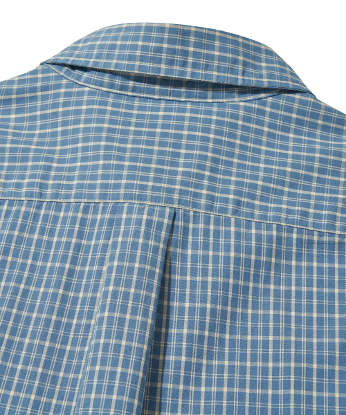 Vintage Cottage Check Shirt_LIGHT BLUE