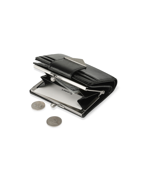 CRINKLE TRIANGLE FRAME BRIDGE WALLET - BLACK