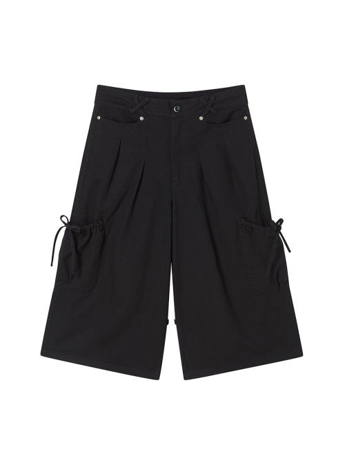 COTTON CAPRI PANTS BLACK