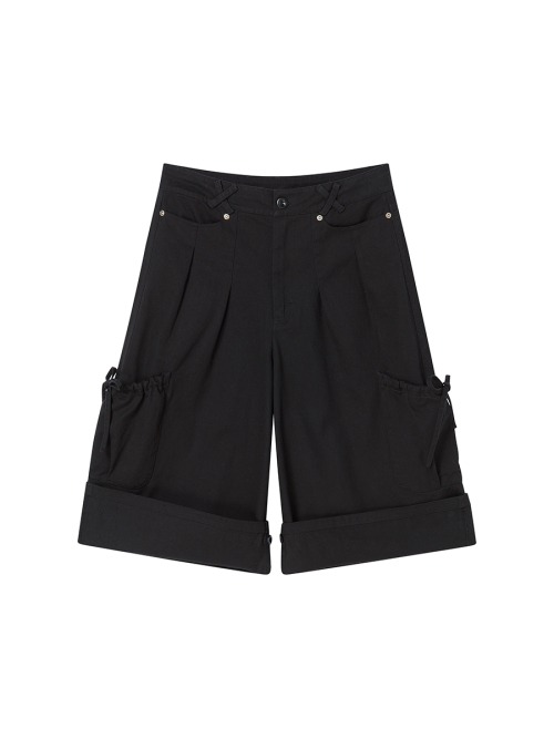 COTTON CAPRI PANTS BLACK