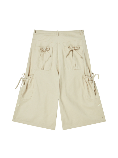 COTTON CAPRI PANTS BEIGE