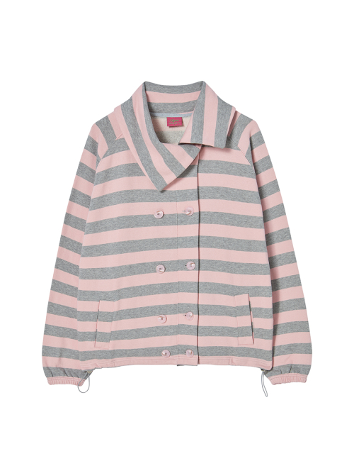 STRIPE COLLAR JACKET PINK