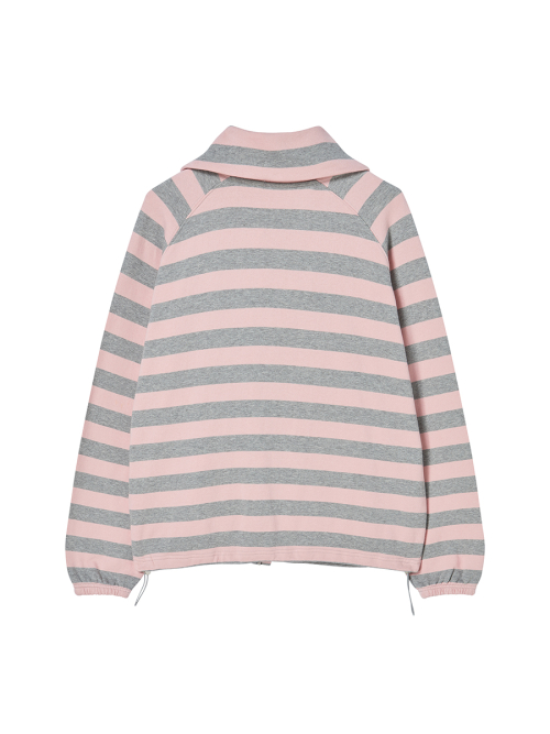 STRIPE COLLAR JACKET PINK