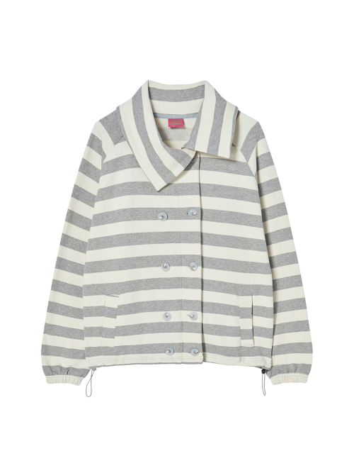 STRIPE COLLAR JACKET GREY