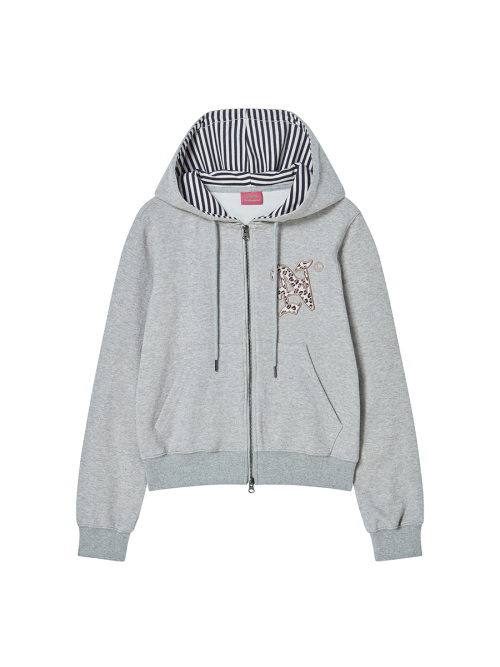 BURST INTO ROSE HOOD ZIP-UP RED