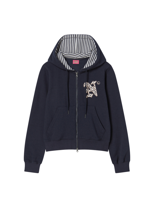 BURST INTO ROSE HOOD ZIP-UP RED