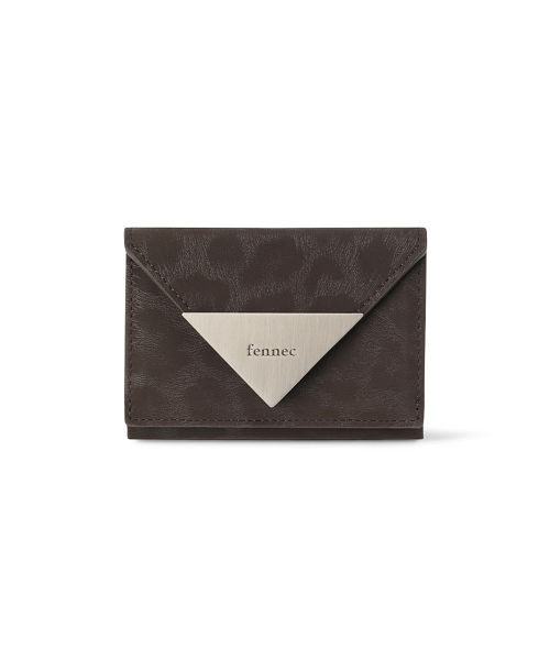 TRIANGLE TRIPLE WALLET - LEOPARD BROWN