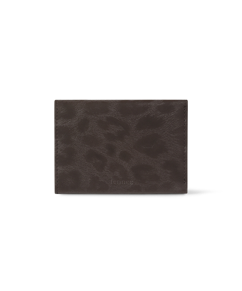 TRIANGLE TRIPLE WALLET - LEOPARD BROWN