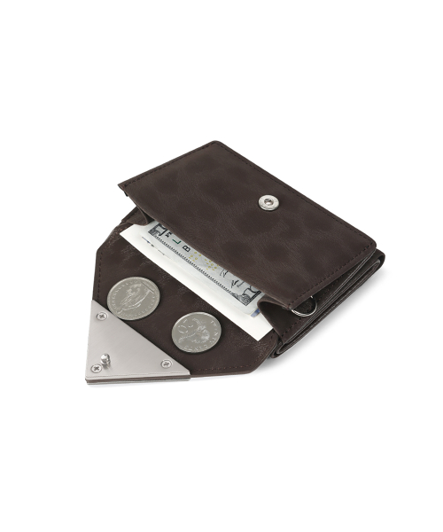 TRIANGLE TRIPLE WALLET - LEOPARD BROWN