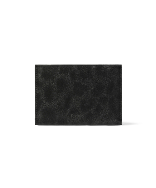 TRIANGLE TRIPLE WALLET - LEOPARD BLACK