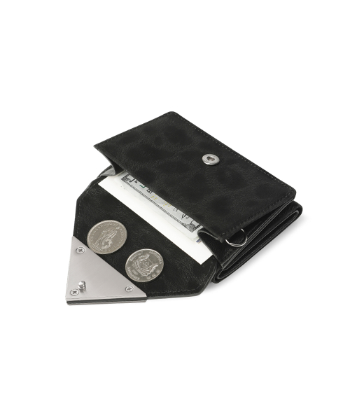 TRIANGLE TRIPLE WALLET - LEOPARD BLACK