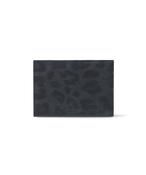 TRIANGLE TRIPLE WALLET - LEOPARD NAVY