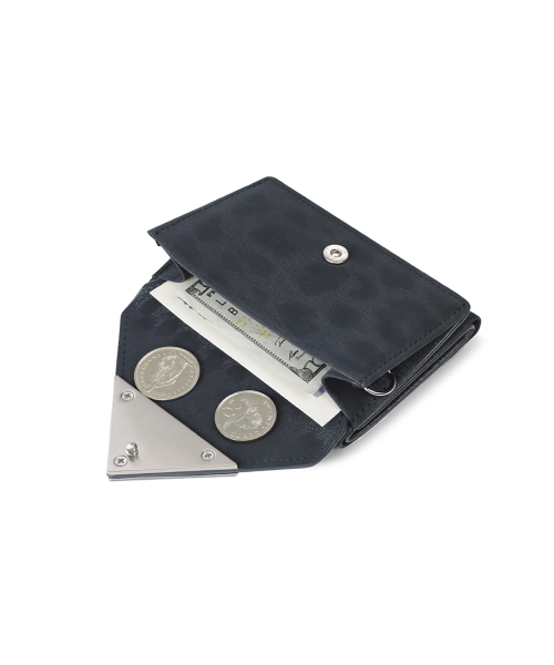 TRIANGLE TRIPLE WALLET - LEOPARD NAVY