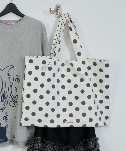 CAT GIRL DOT REVERSIBLE BAG