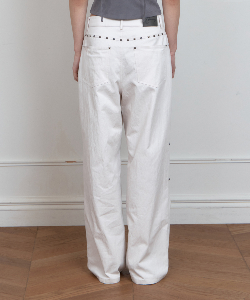 C STUDDED WIDE CHINO PANTS_IVORY