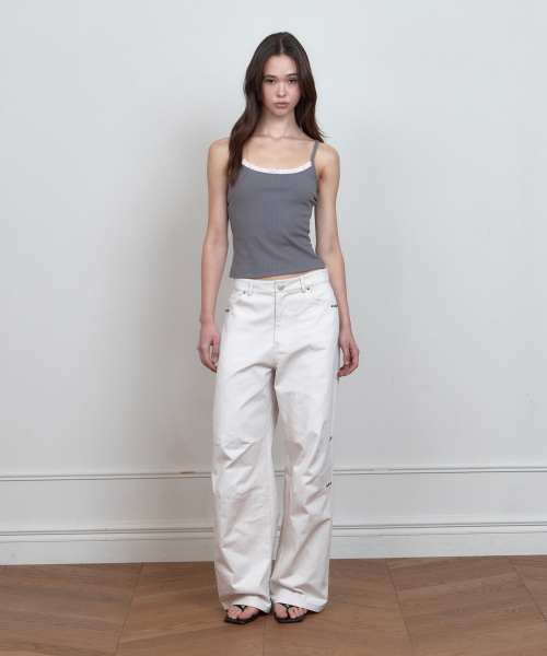 C STUDDED WIDE CHINO PANTS_IVORY