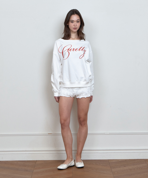 C LOGO GRAPHIC OFF-SHOULDER SWEATSHIRT_WHITE