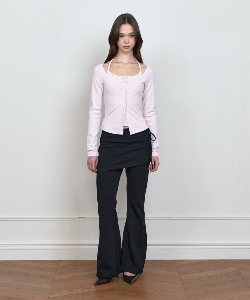 C 2-WAY ROSE BUTTON CARDIGAN SET_PINK