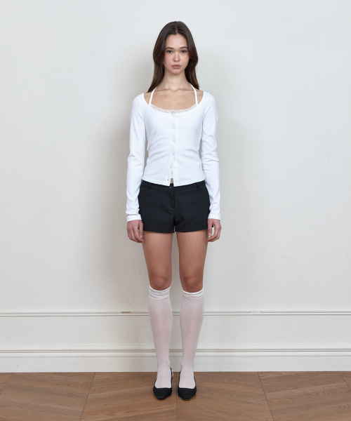 C 2-WAY ROSE BUTTON CARDIGAN SET_WHITE