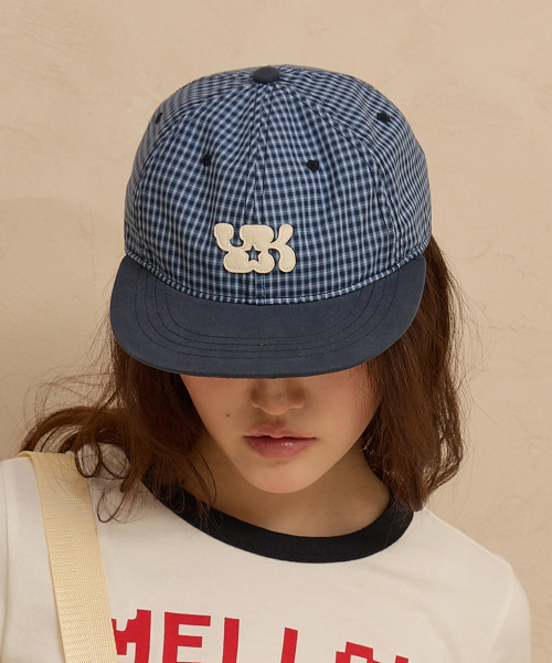 YK Logo Check Cap NAVY