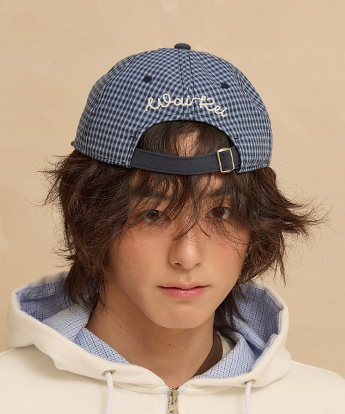 YK Logo Check Cap NAVY