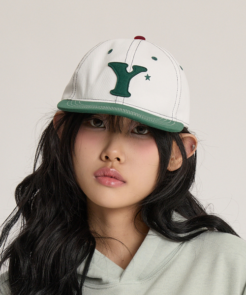 Y Logo Applique Cap IVORY