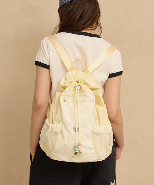 Beads Nylon String Backpack LIGHT YELLOW