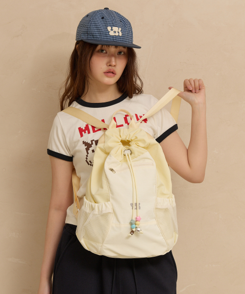 Beads Nylon String Backpack LIGHT YELLOW