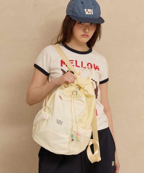 Beads Nylon String Backpack LIGHT YELLOW