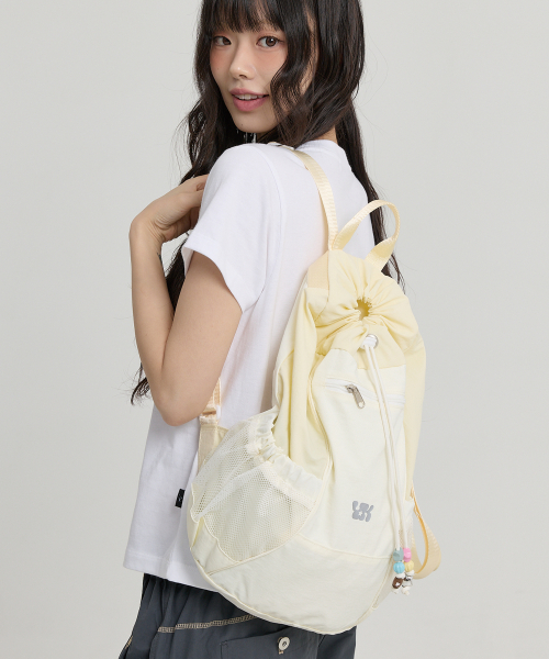 Beads Nylon String Backpack LIGHT YELLOW