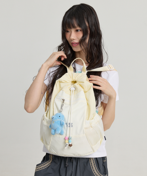 Beads Nylon String Backpack LIGHT YELLOW