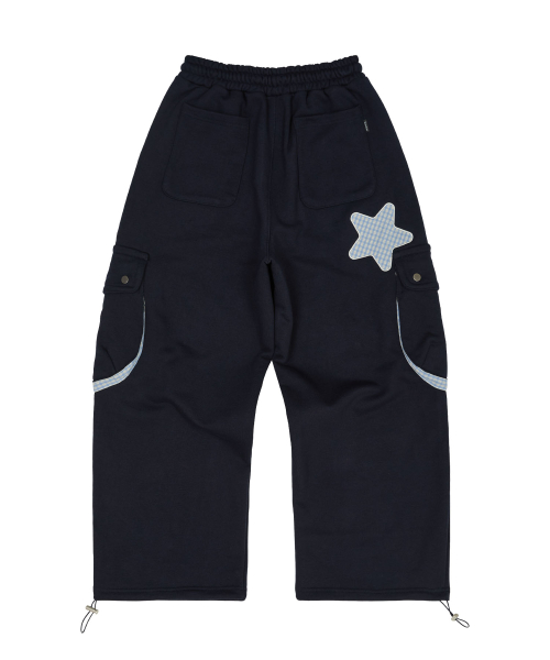 Cargo Applique Sweat pants NAVY