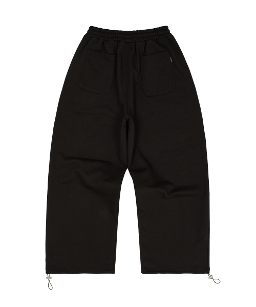 YK Applique Dot Sweat pants BLACK