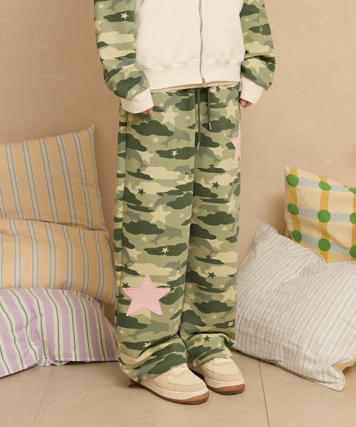 Big Star Applique Sweat pants CAMO