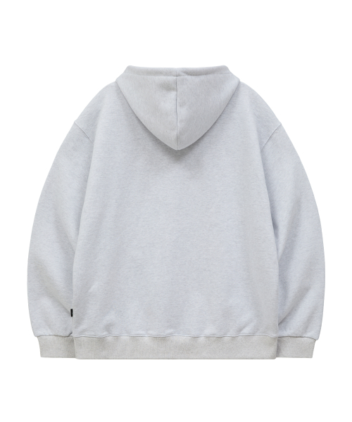 Big Star Applique Hood Zip Up MELANGE WHITE